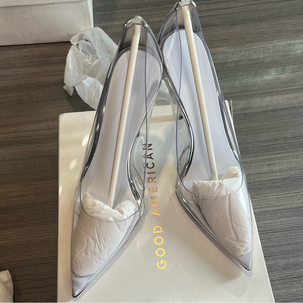 Good American, size 9.5, cinder-f*cking-rella heels
